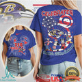 Baltimore Ravens Mickey & Friends 250 Years of Freedom T Shirt - Limotees LLC