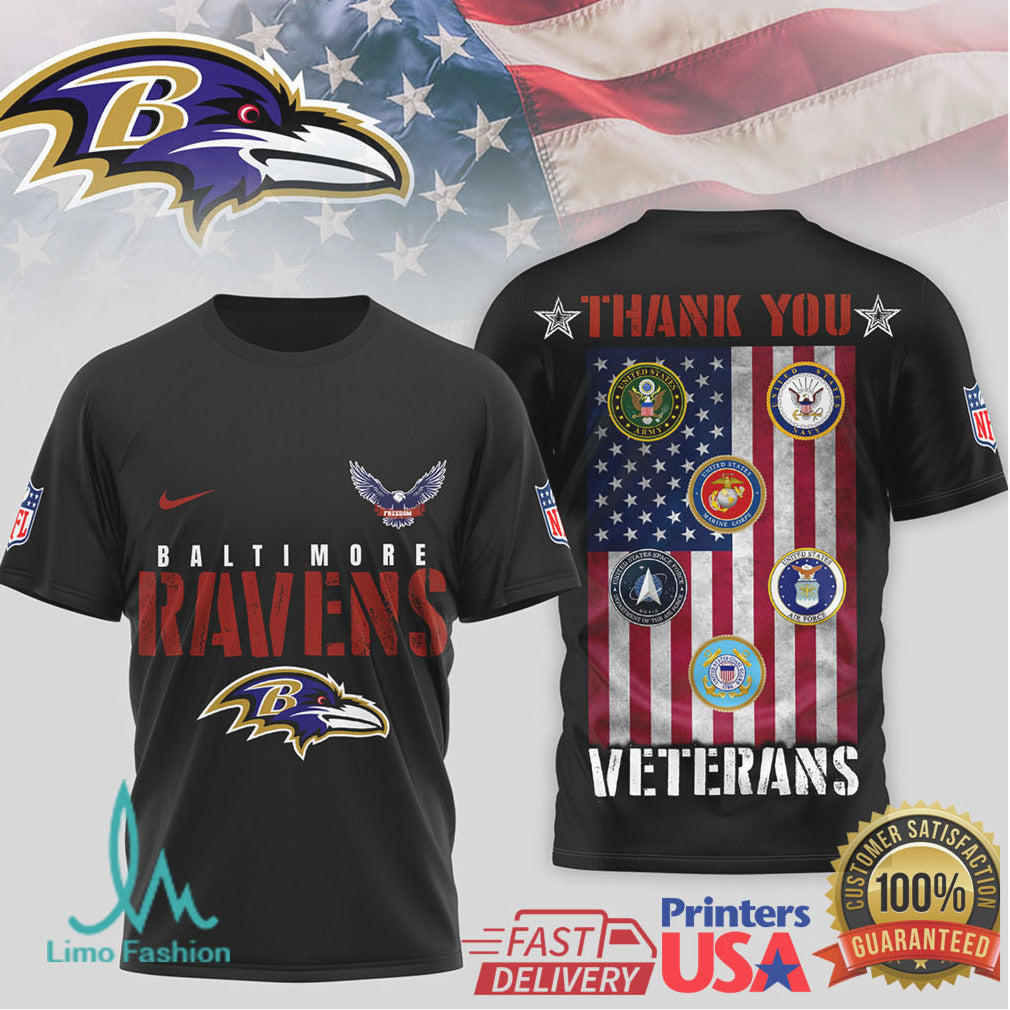 Baltimore Ravens Military Veteran Salute To Service T Shirt