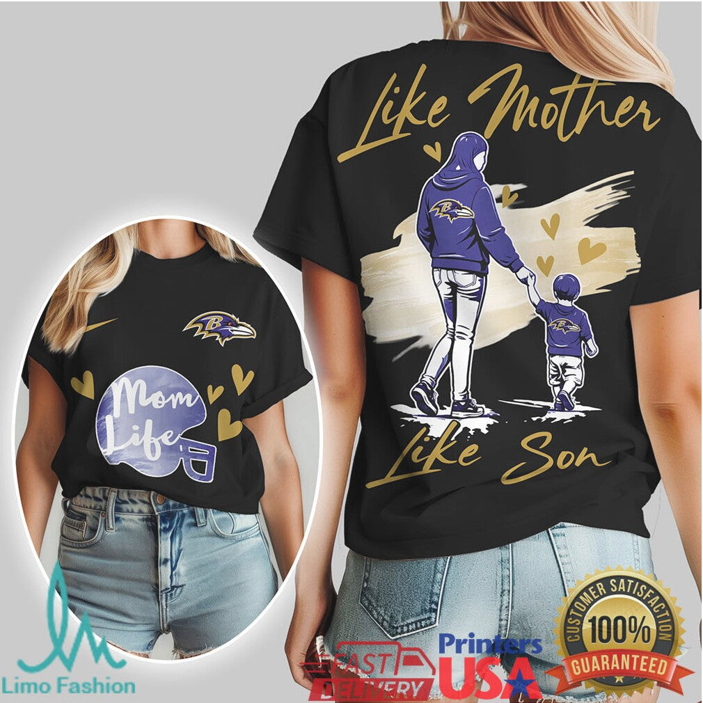 Baltimore Ravens Mom Life Like Mother Like Son Fan Apparel T Shirt - Limotees LLC