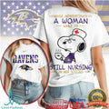 Baltimore Ravens Nurse T Shirt Never Underestimate A Woman Still Nursing In Her Sixties - Limotees LLC