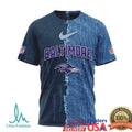 Baltimore Ravens Personalized Denim Look NFL T Shirt Custom Name & Number Fan Apparel - Limotees LLC