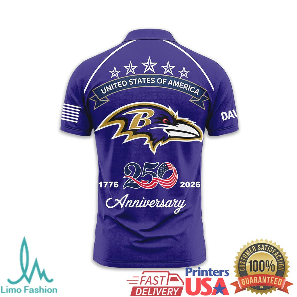 Baltimore Ravens Personalized USA 250th Anniversary 1776 2026 - Limotees LLC