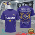 Baltimore Ravens Radiologic Technologist T Shirt X Ray Tech Skeleton Heart Live Love Ravens T Shirt - Limotees LLC