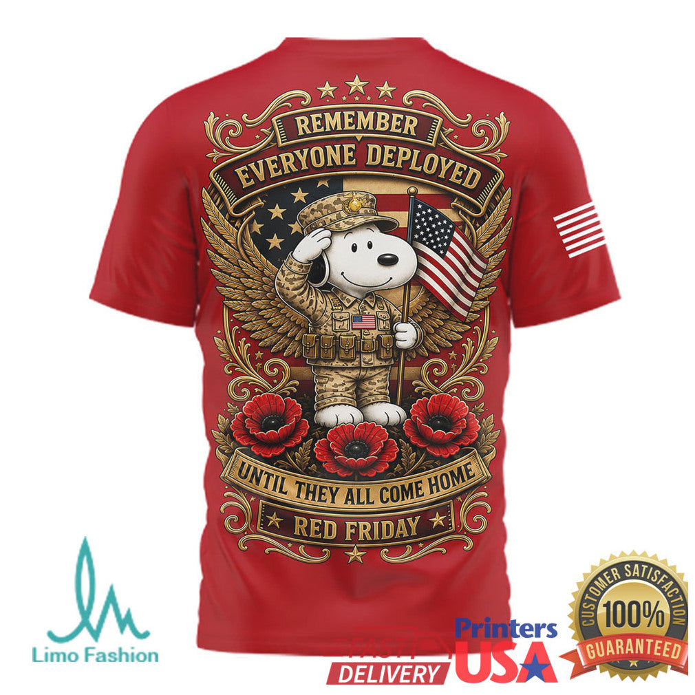 Baltimore Ravens Snoopy Saluting Soldier Remember Everyone Deployed T Shirt - Limotees LLC