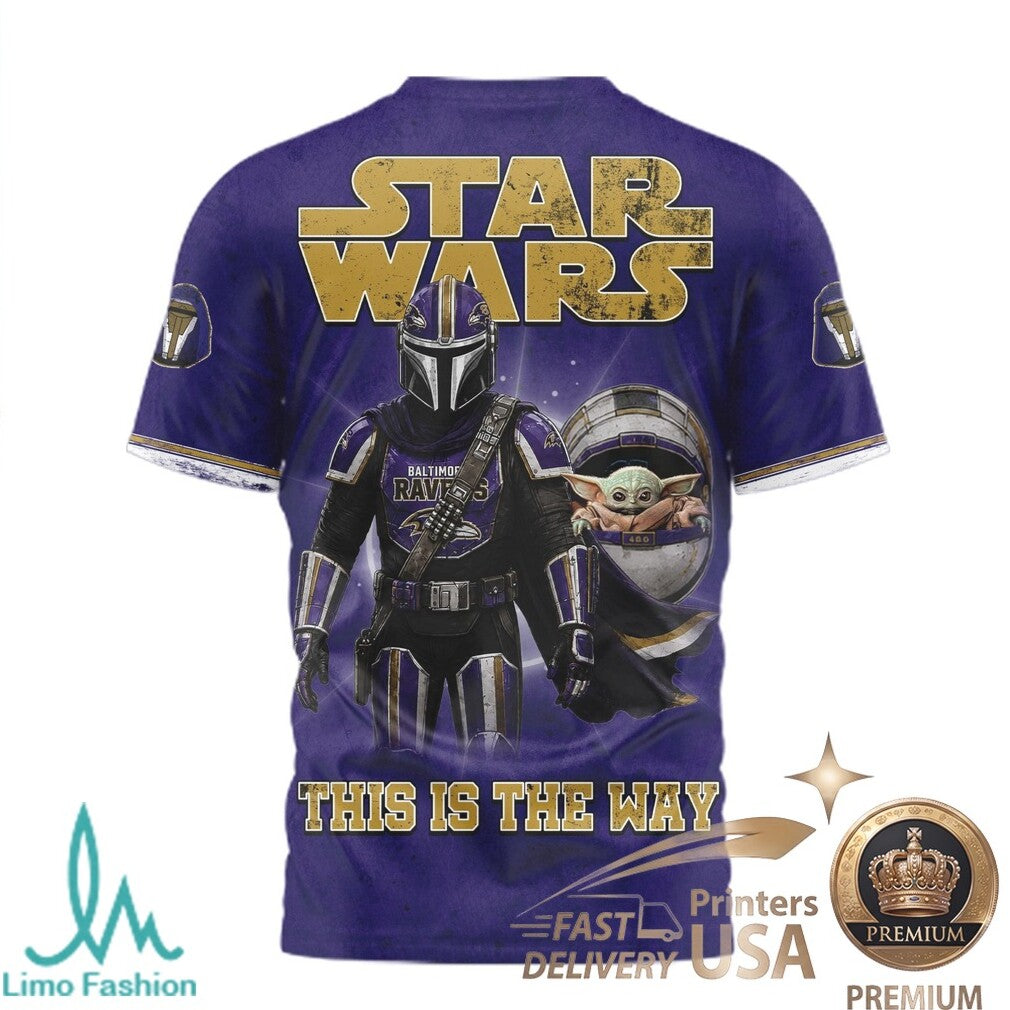 Baltimore Ravens Star Wars The Mandalorian This Is The Way T Shirt - Limotees LLC