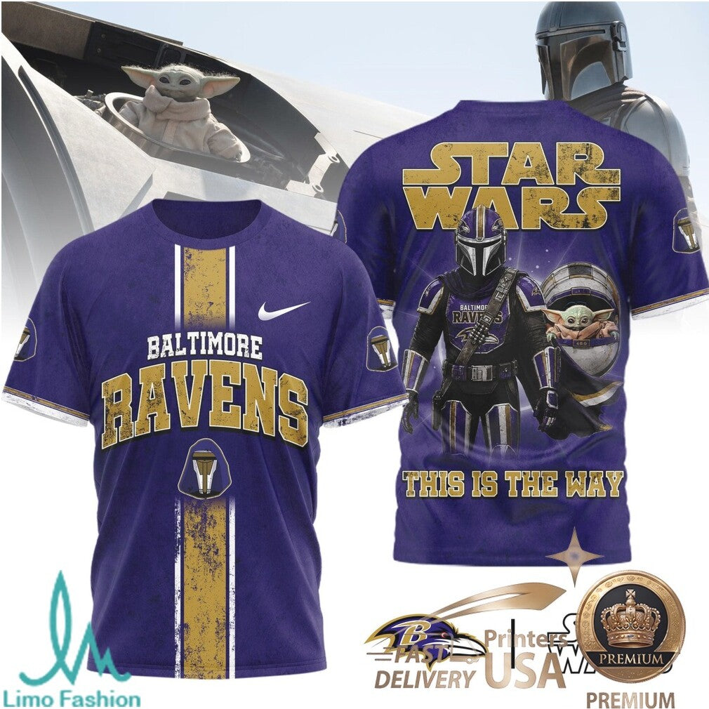Baltimore Ravens Star Wars The Mandalorian This Is The Way T Shirt - Limotees LLC