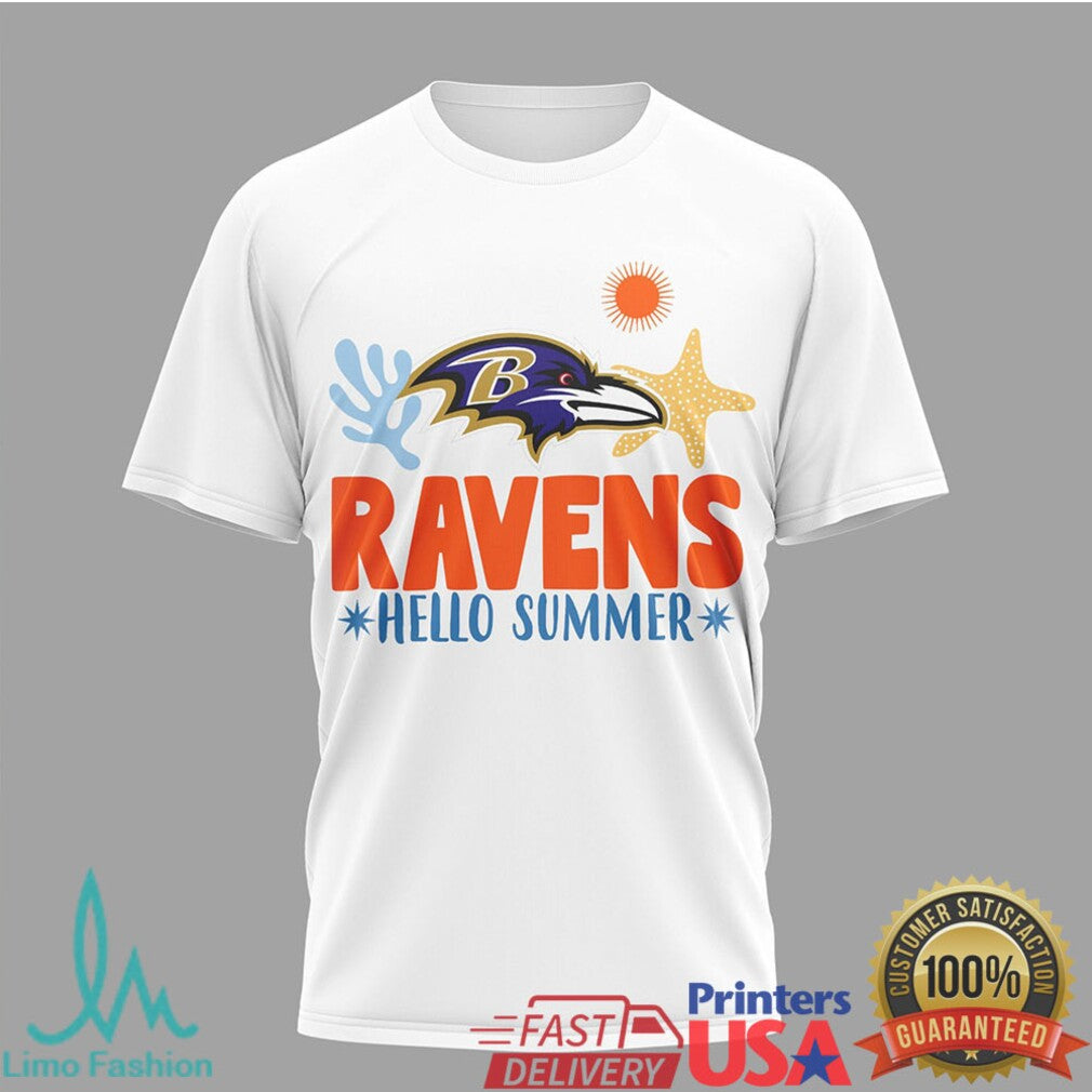 Baltimore Ravens Summer Break T Shirt School's Out Football Fan Retro Sun Graphic T Shirt