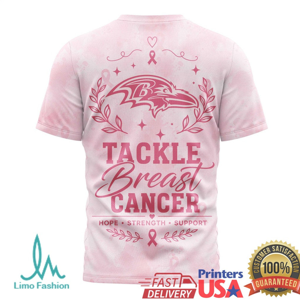 Baltimore Ravens Tackle Breast Cancer Awareness Pink T Shirt - Limotees LLC