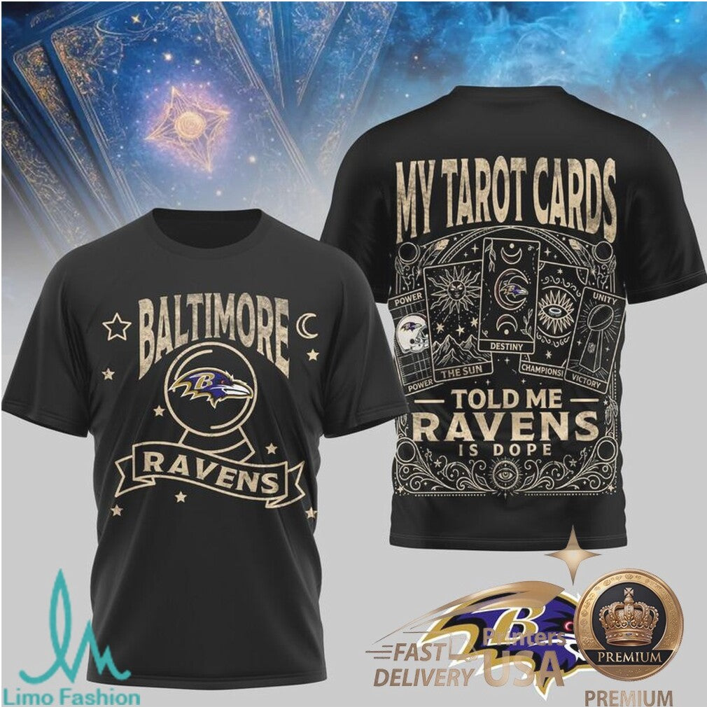 Baltimore Ravens Tarot Card Style Football Apparel T Shirt - Limotees LLC