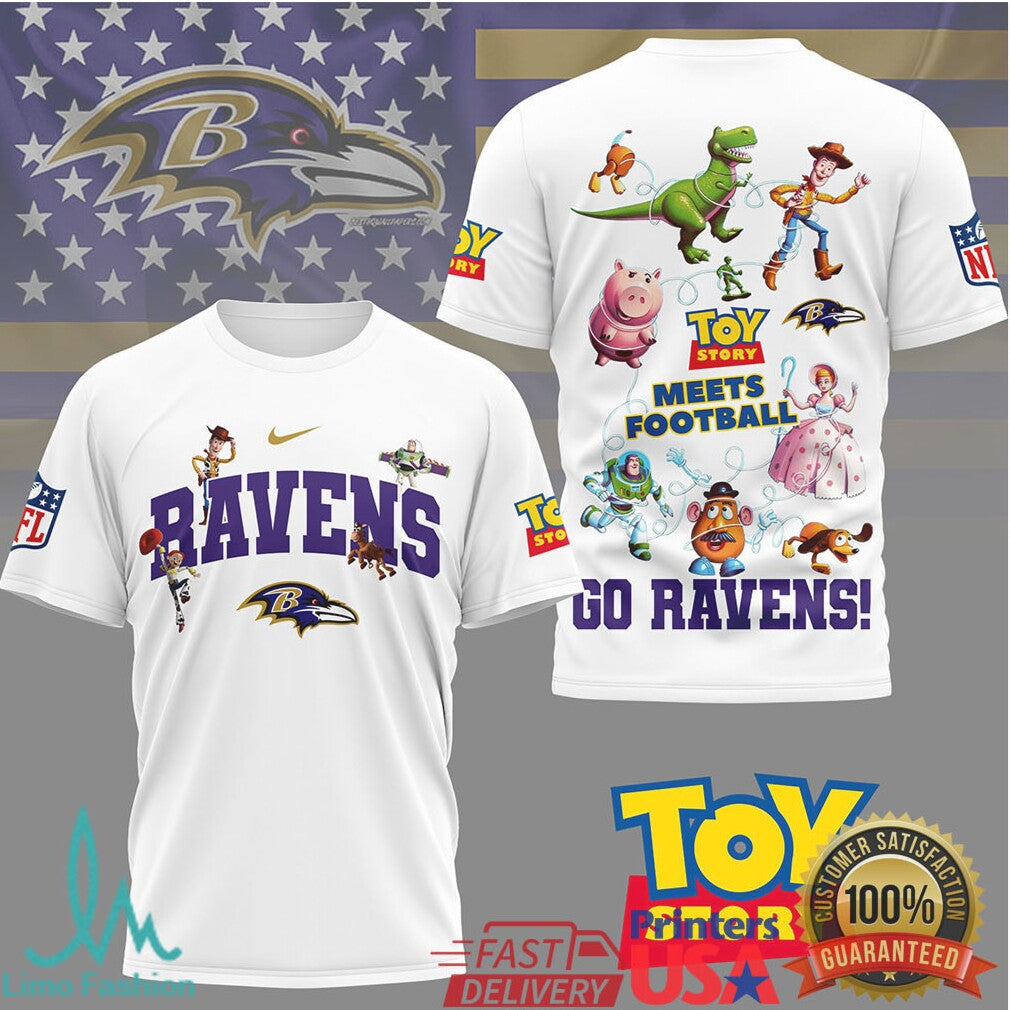 Baltimore Ravens Toy Story Meets Football Fan T Shirt - Limotees LLC