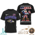 Baltimore Ravens USA 250th Anniversary Eagle Patriotic T Shirt - Limotees LLC