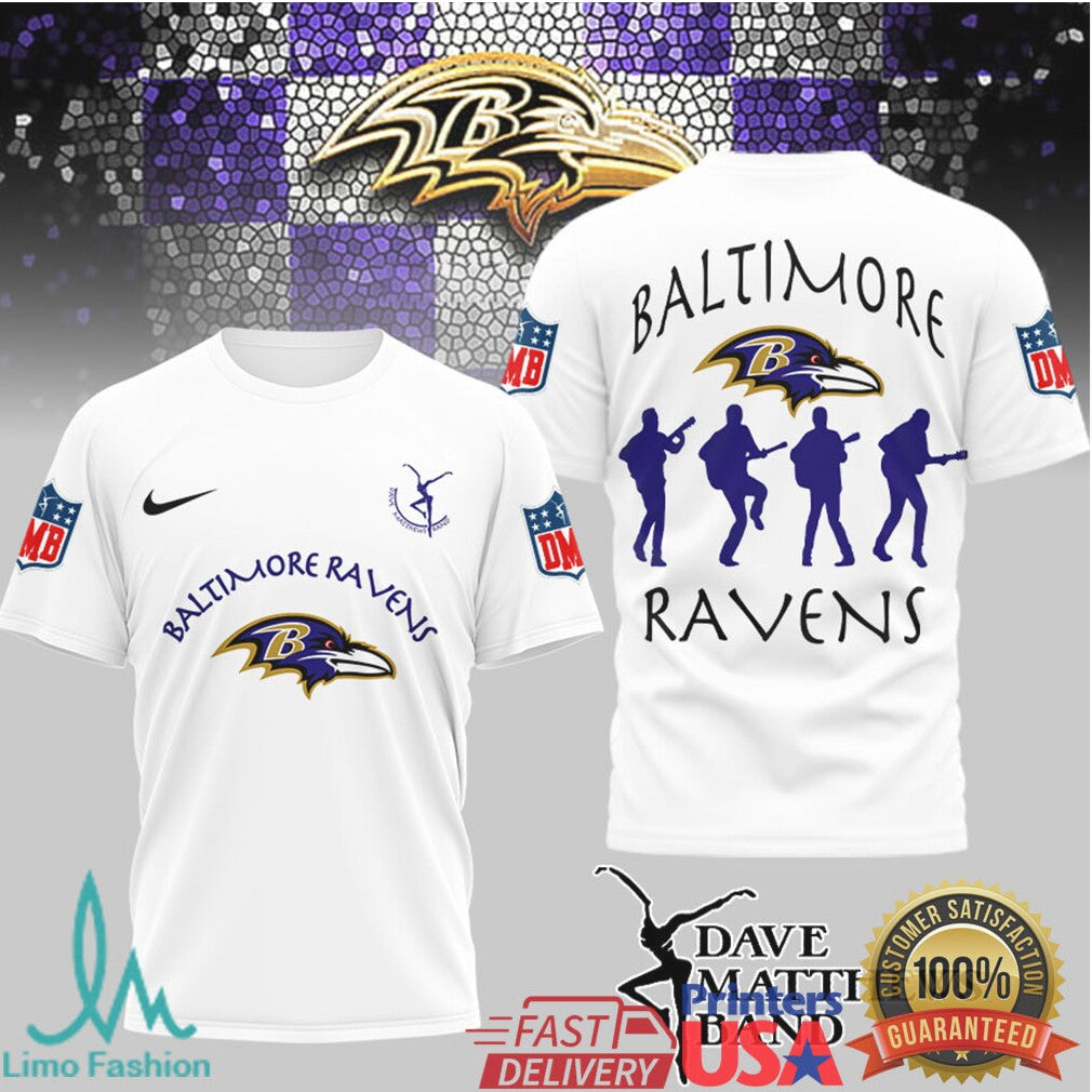 Baltimore Ravens x Dave Matthews Band NFL Fan Mashup T Shirt - Limotees LLC