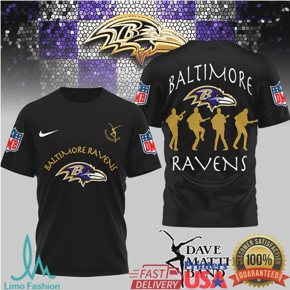 Baltimore Ravens x Dave Matthews Band NFL Fan Mashup T Shirt - Limotees LLC