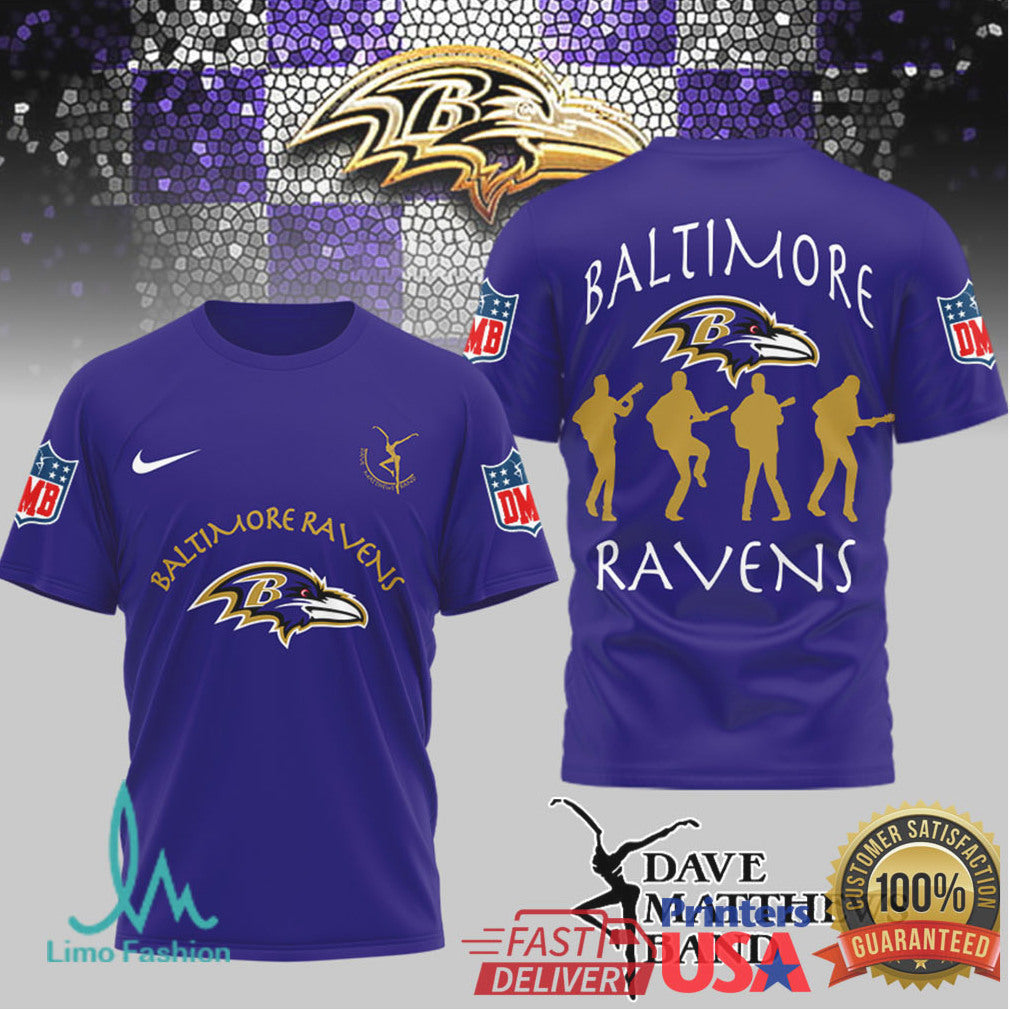 Baltimore Ravens x Dave Matthews Band NFL Fan Mashup T Shirt - Limotees LLC