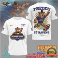 Baltimore Ravens x Five Nights At Freddy's FNAF Fazbear Football T Shirt - Limotees LLC