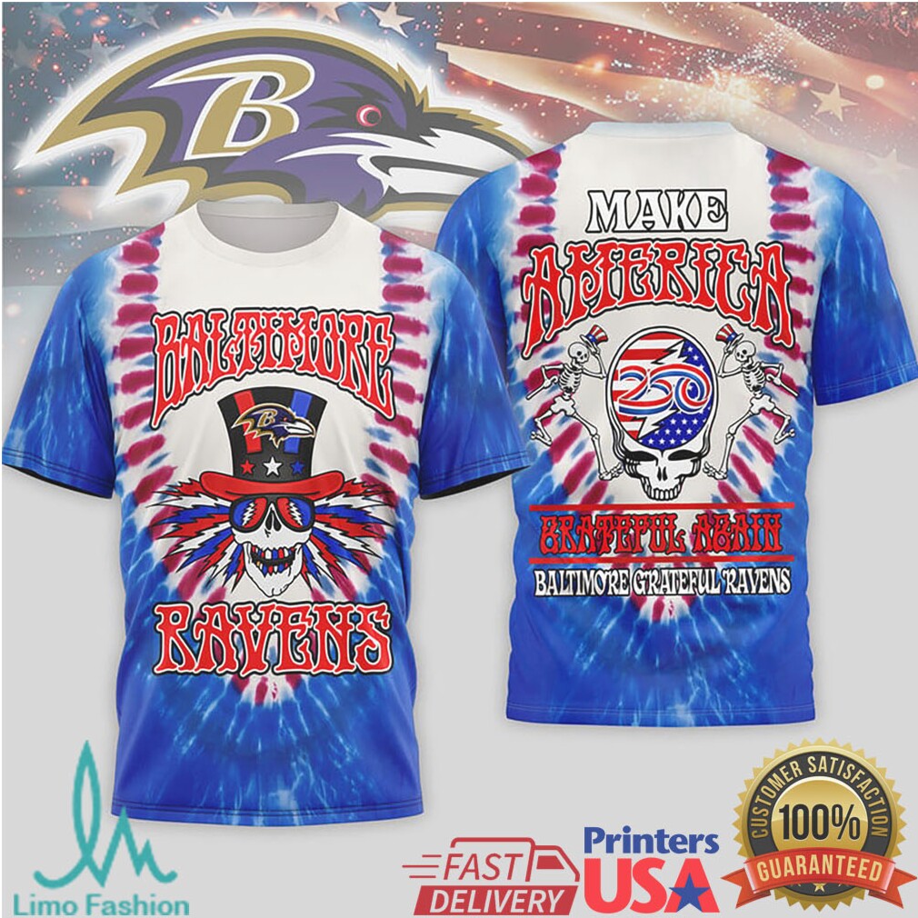 Baltimore Ravens x Grateful Dead Tie Dye T Shirt - Limotees LLC