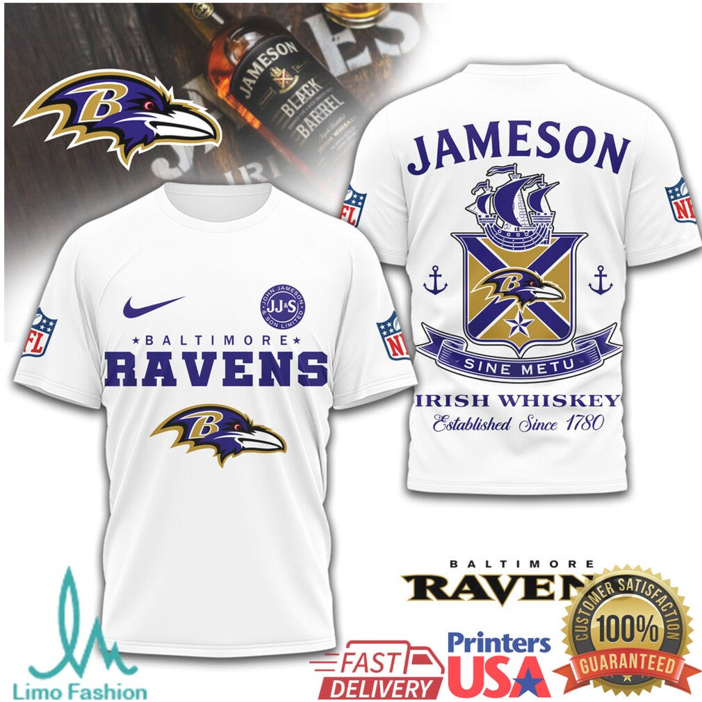 Baltimore Ravens x Jameson Irish Whiskey Sine Metu Personalized T Shirt - Limotees LLC