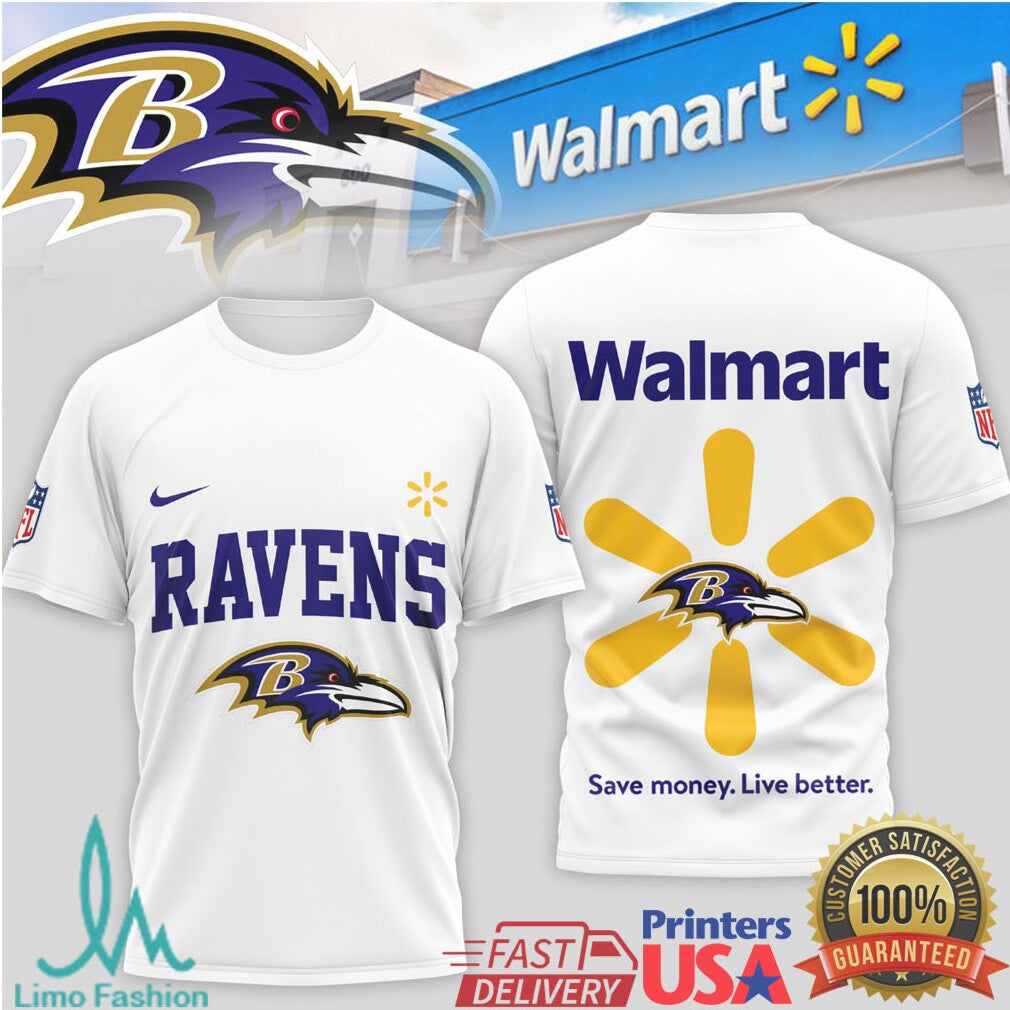 Baltimore Ravens x Walmart Corporate Identity Concept NFL T Shirt - Limotees LLC