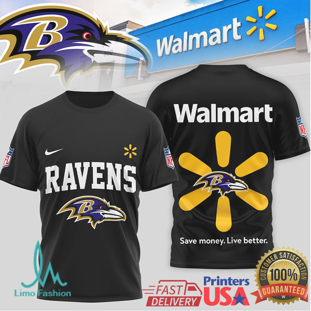 Baltimore Ravens x Walmart Corporate Identity Concept NFL T Shirt - Limotees LLC