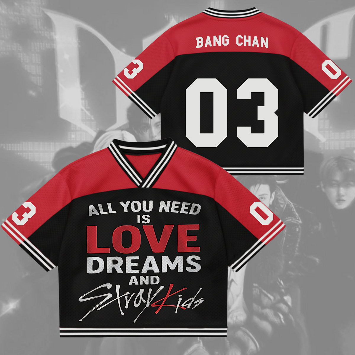 All you need is love dream and Stray Kids Mixed Mesh Jersey