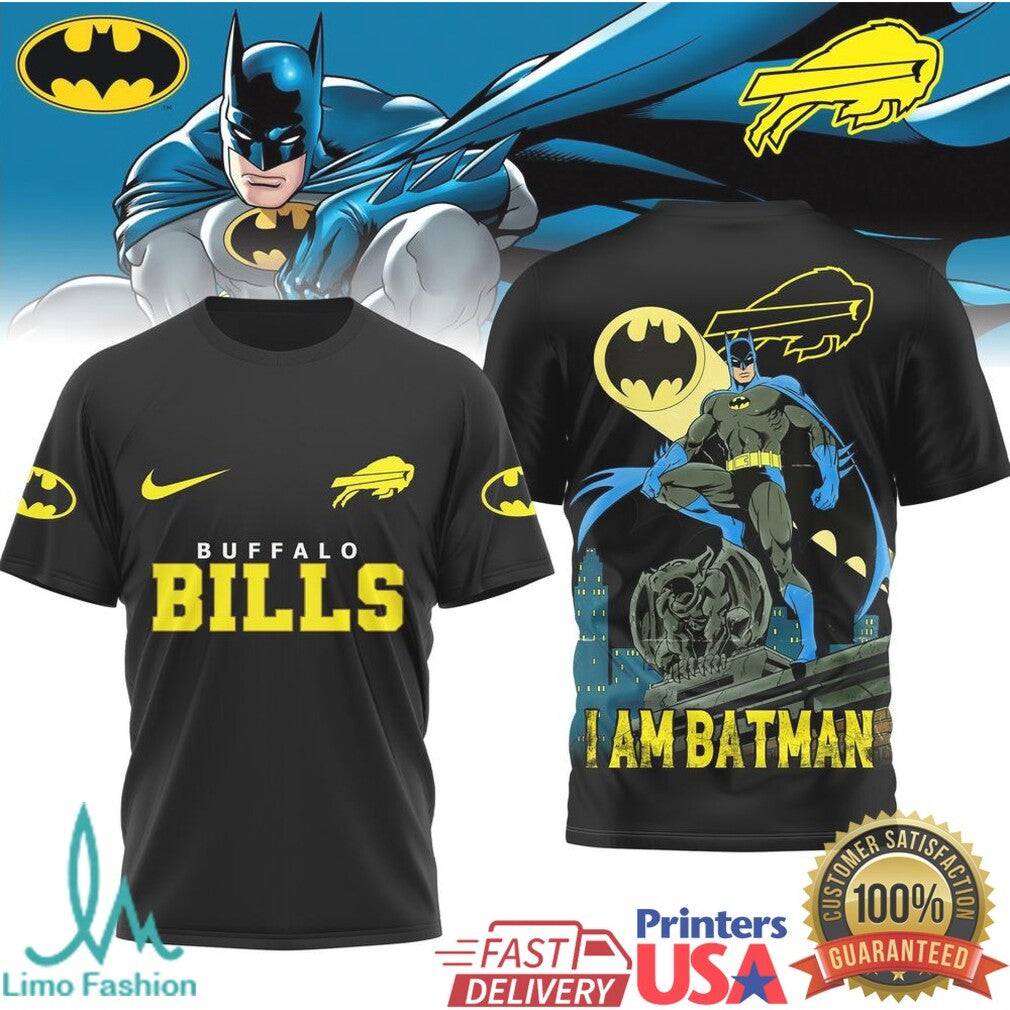 Batman x Arizona Cardinals & Buffalo Bills NFL Mashup T Shirt - Limotees LLC