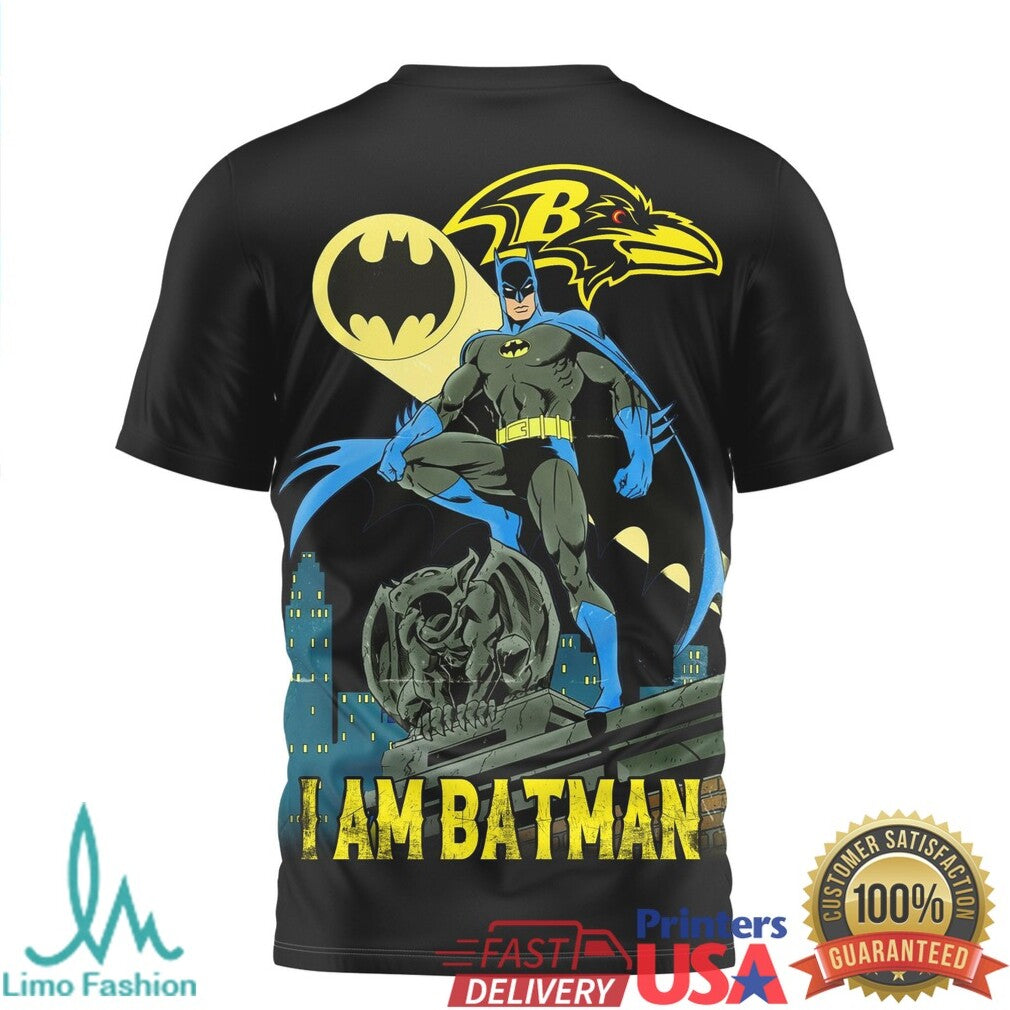 Batman x Baltimore Ravens NFL Hero Mashup Graphic T Shirt - Limotees LLC