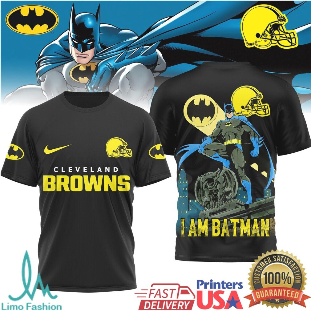 Batman x Cleveland Browns NFL Dark Knight Fan T Shirt - Limotees LLC