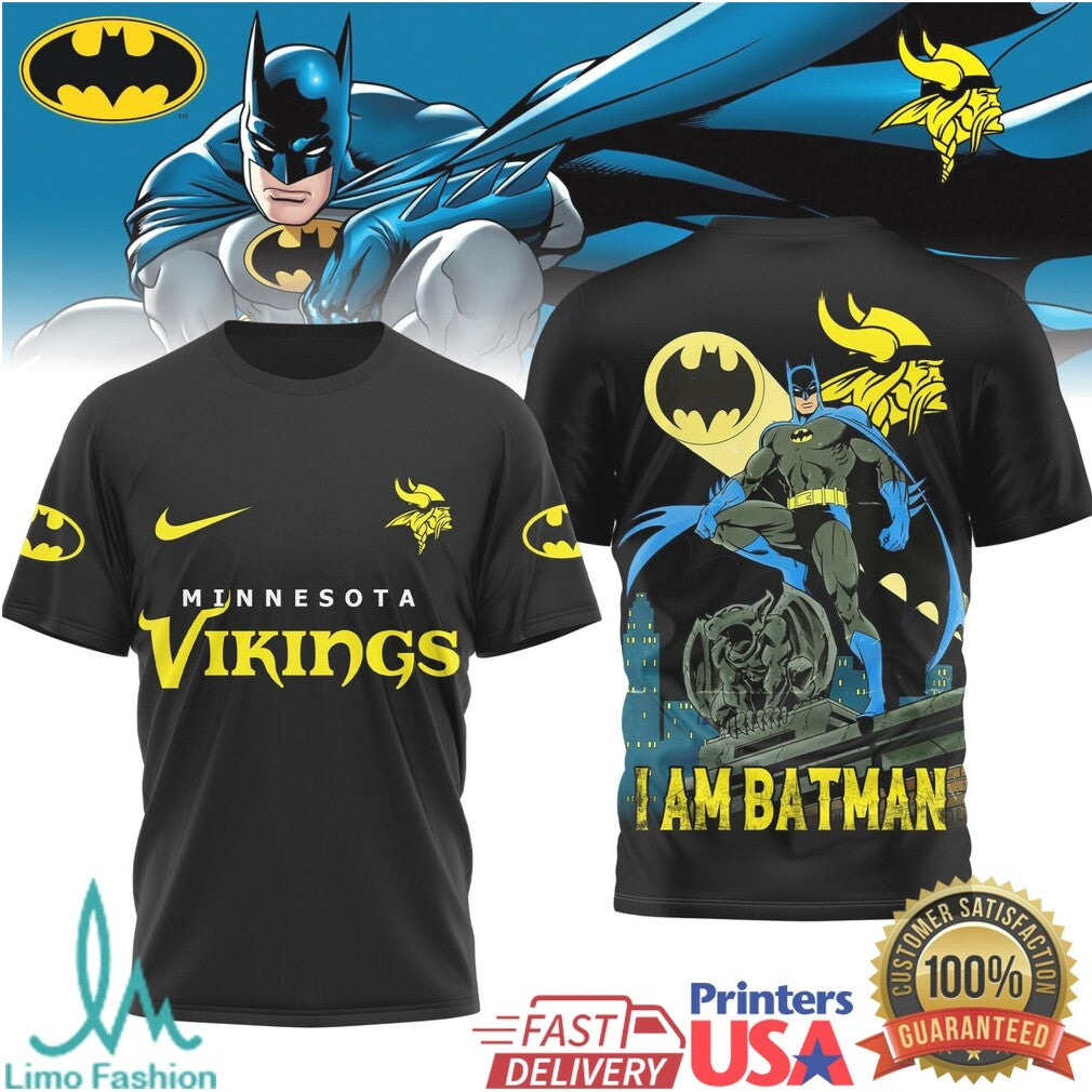Batman x Minnesota Vikings Superhero Mashup Fan T Shirt - Limotees LLC