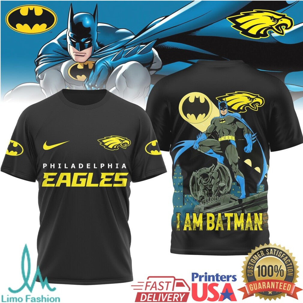 Batman x Philadelphia Eagles NFL Gotham Crossover T Shirt - Limotees LLC
