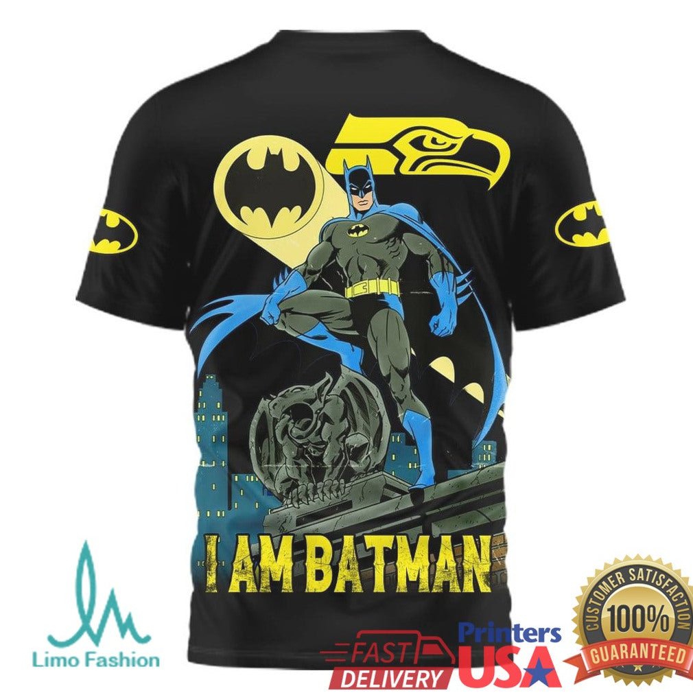 Batman x Seattle Seahawks Dark Knight NFL Edition T Shirt - Limotees LLC