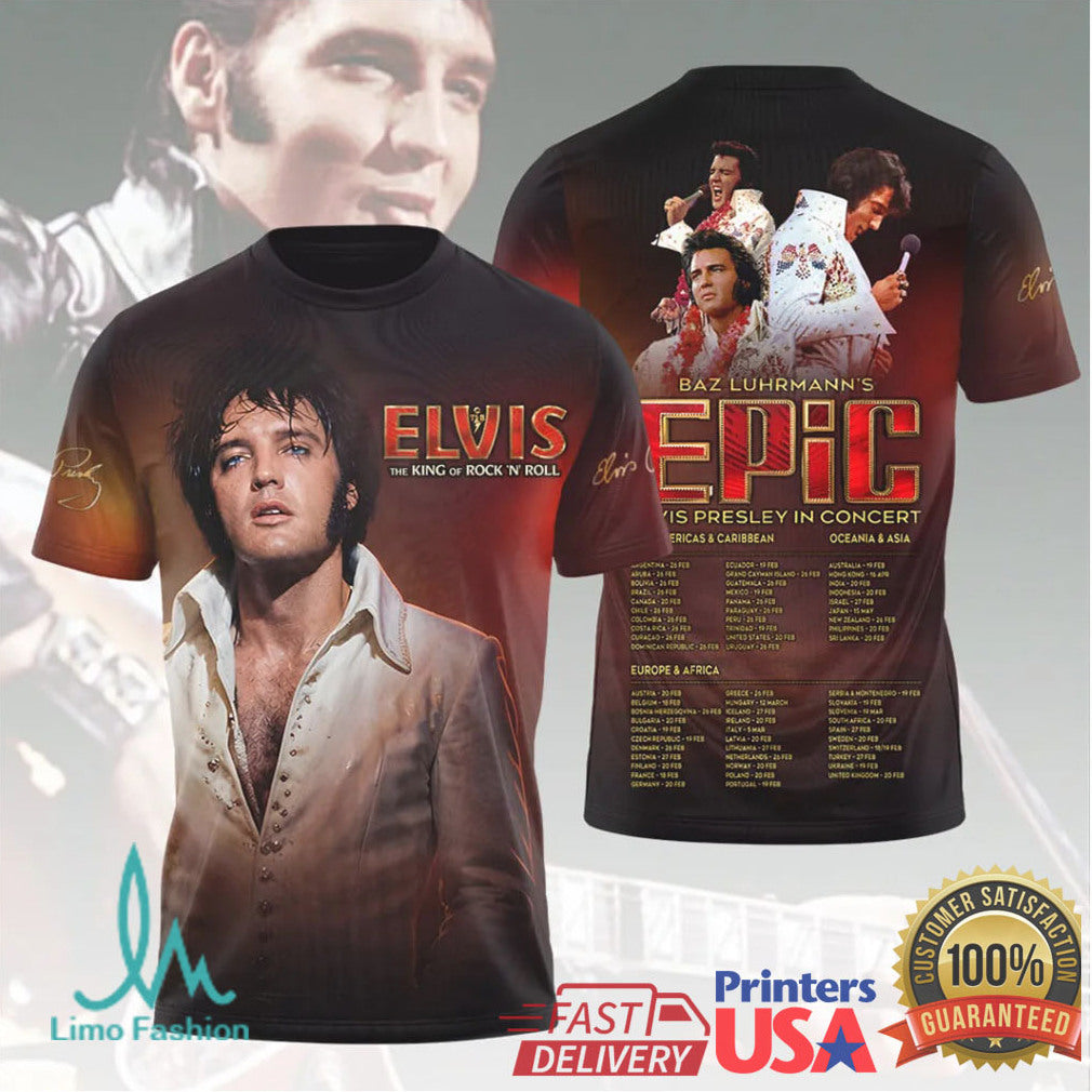 Baz Luhrmann's EPIC Elvis Presley In Concert World Tour Tribute T Shirt - Limotees LLC