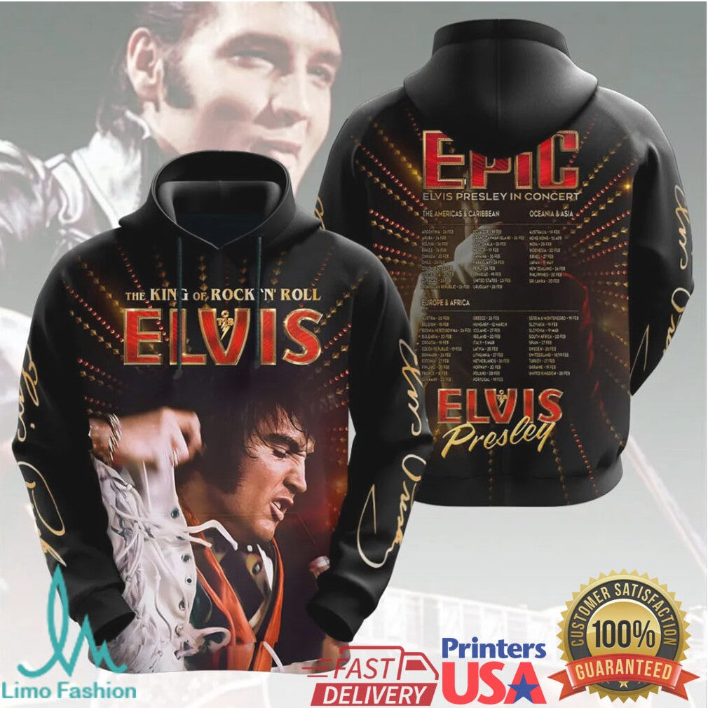 Baz Luhrmann's Elvis Presley Epic In Concert World Tour 2026 Vintage Black Rock T Shirt