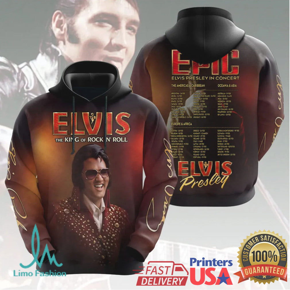 Baz Luhrmann's Elvis Presley Epic World Tour 2026 Concert Schedule Retro Men T Shirt - Limotees LLC