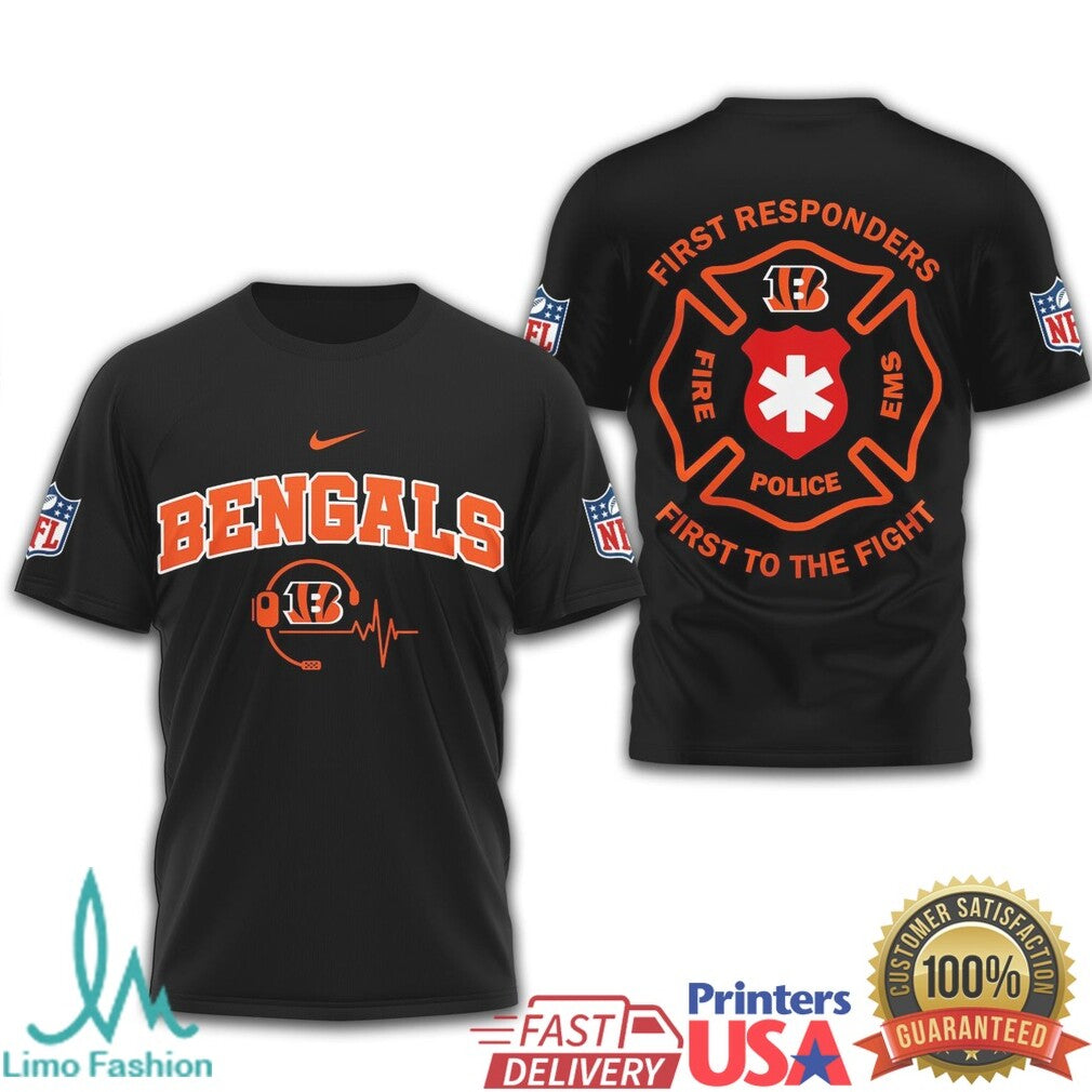 Bengals First Responders First to the Fight T Shirt - Limotees LLC