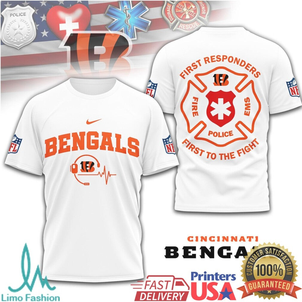 Bengals First Responders First to the Fight T Shirt - Limotees LLC