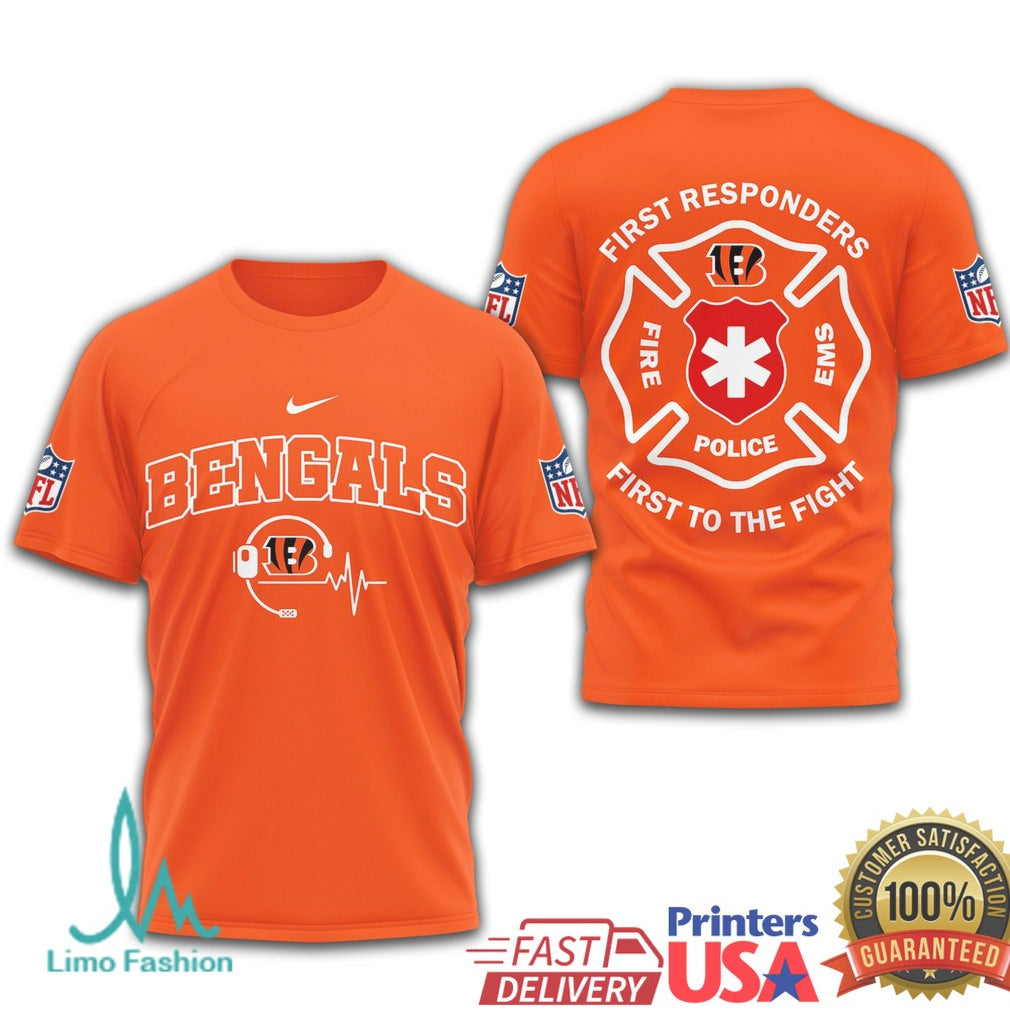 Bengals First Responders First to the Fight T Shirt - Limotees LLC
