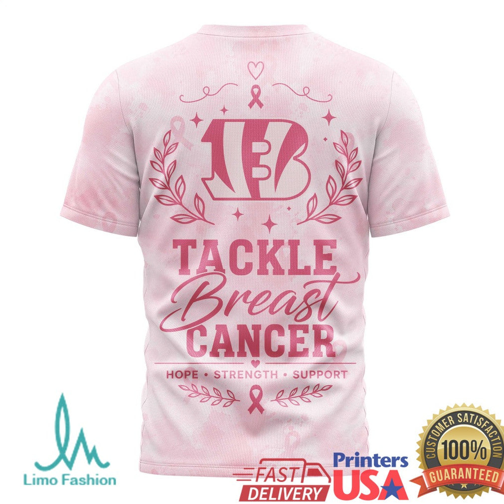 Bengals Tackle Breast Cancer Awareness Pink Ribbons T Shirt - Limotees LLC