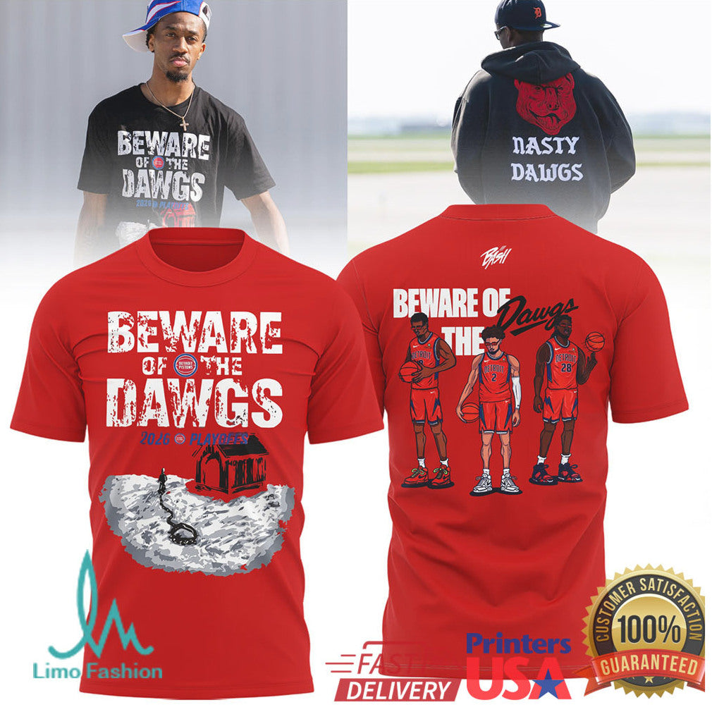 Beware Of The Dawgs Detroit Pistons 2026 Playoffs Team Graphic T Shirt