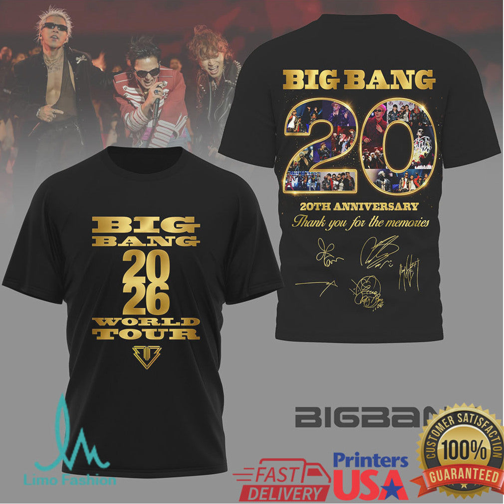 Big Bang 20th Anniversary 2026 World Tour T Shirt K Pop Merch - Limotees LLC