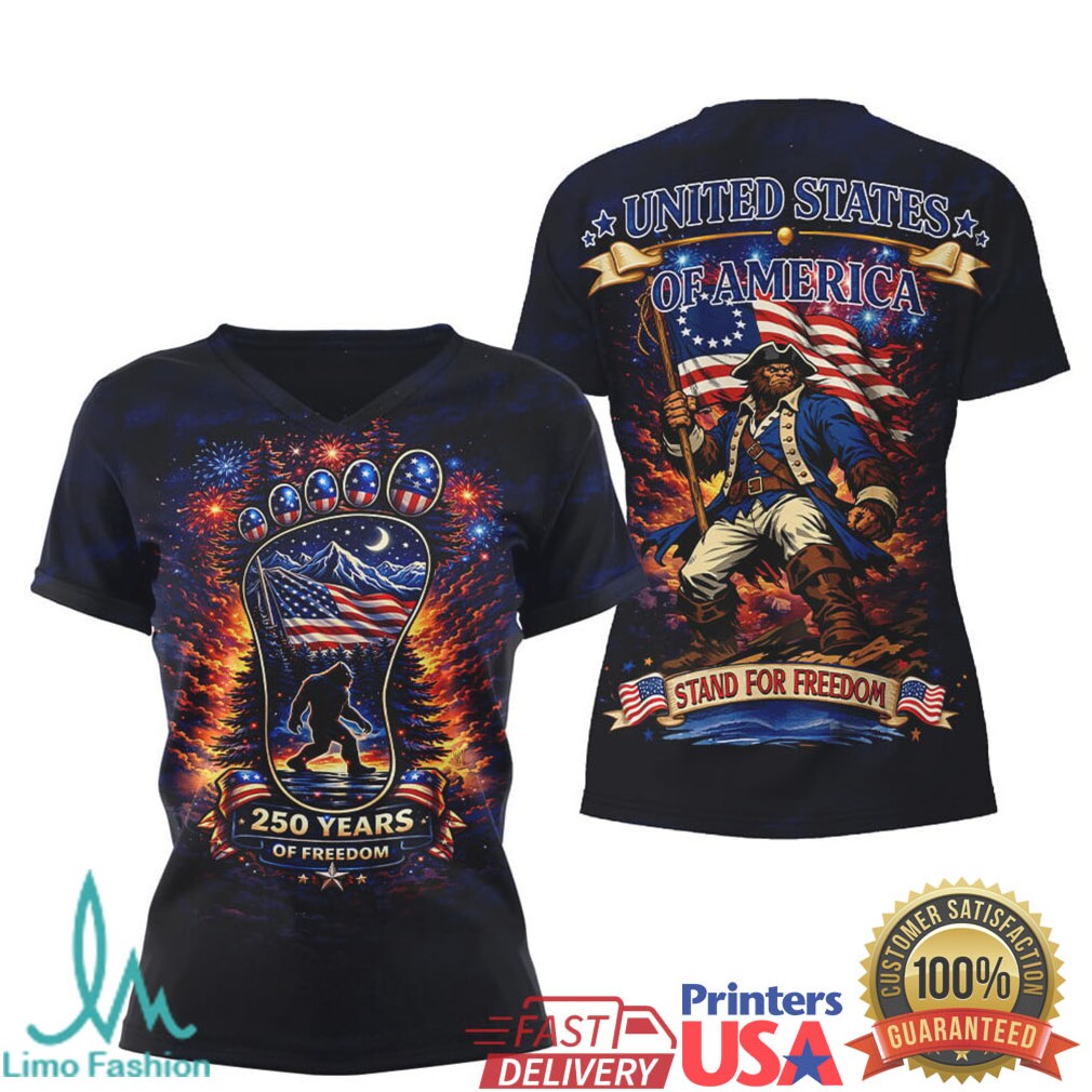 Bigfoot Patriot 250 Years of Freedom United States of America T Shirt
