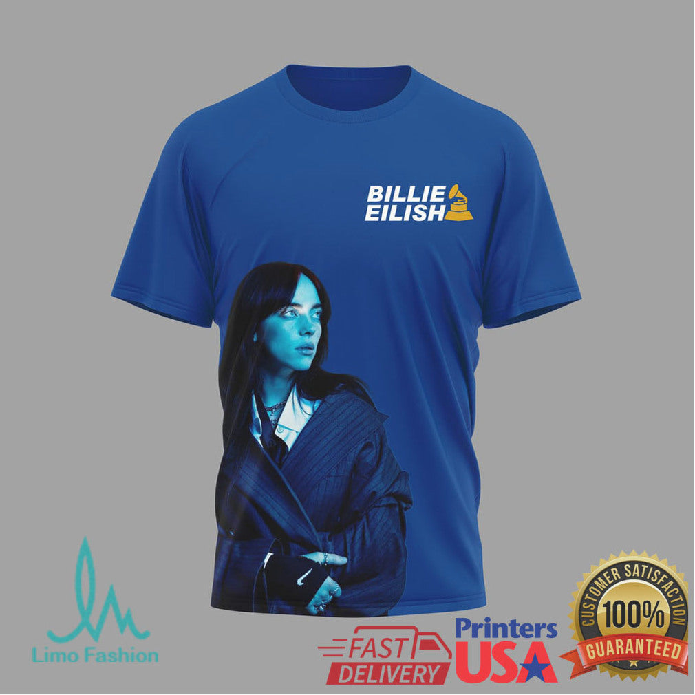 Billie Eilish “Wildflower” Song of the Year Blue Graphic Shirt - Limotees LLC