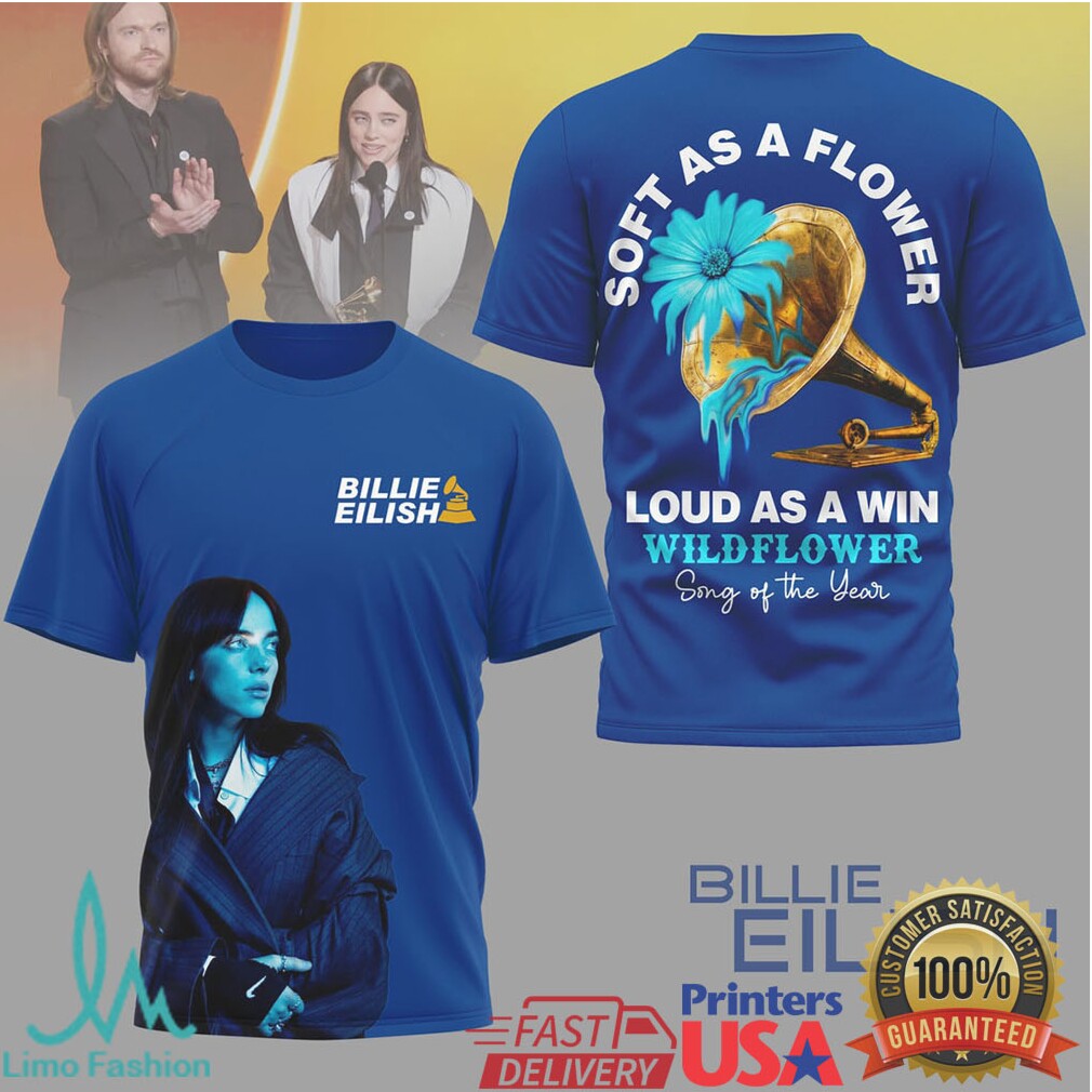 Billie Eilish “Wildflower” Song of the Year Blue Graphic Shirt - Limotees LLC
