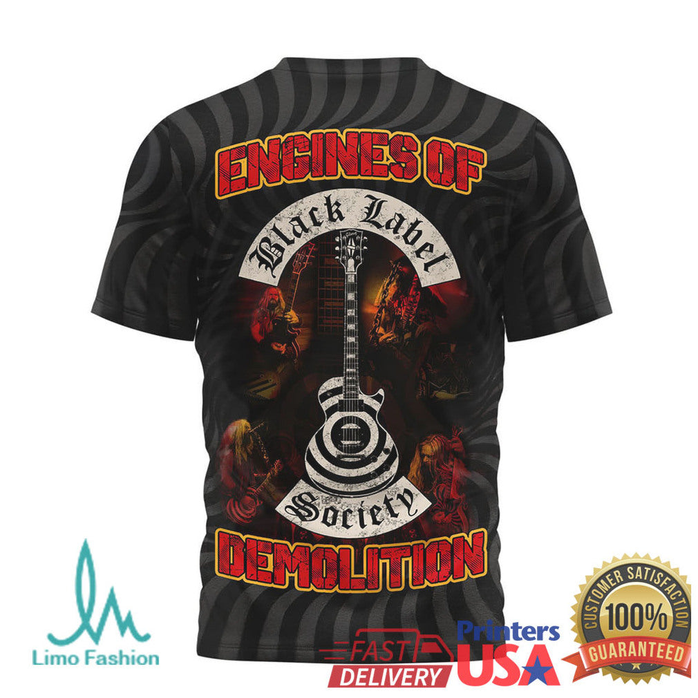 Black Label Society Engines of Demolition Swirl Graphic Band T Shirt - Limotees LLC