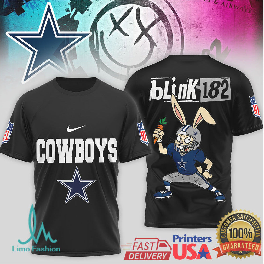 Blink 182 x Dallas Cowboys Bunny Logo Mashup T Shirt - Limotees LLC