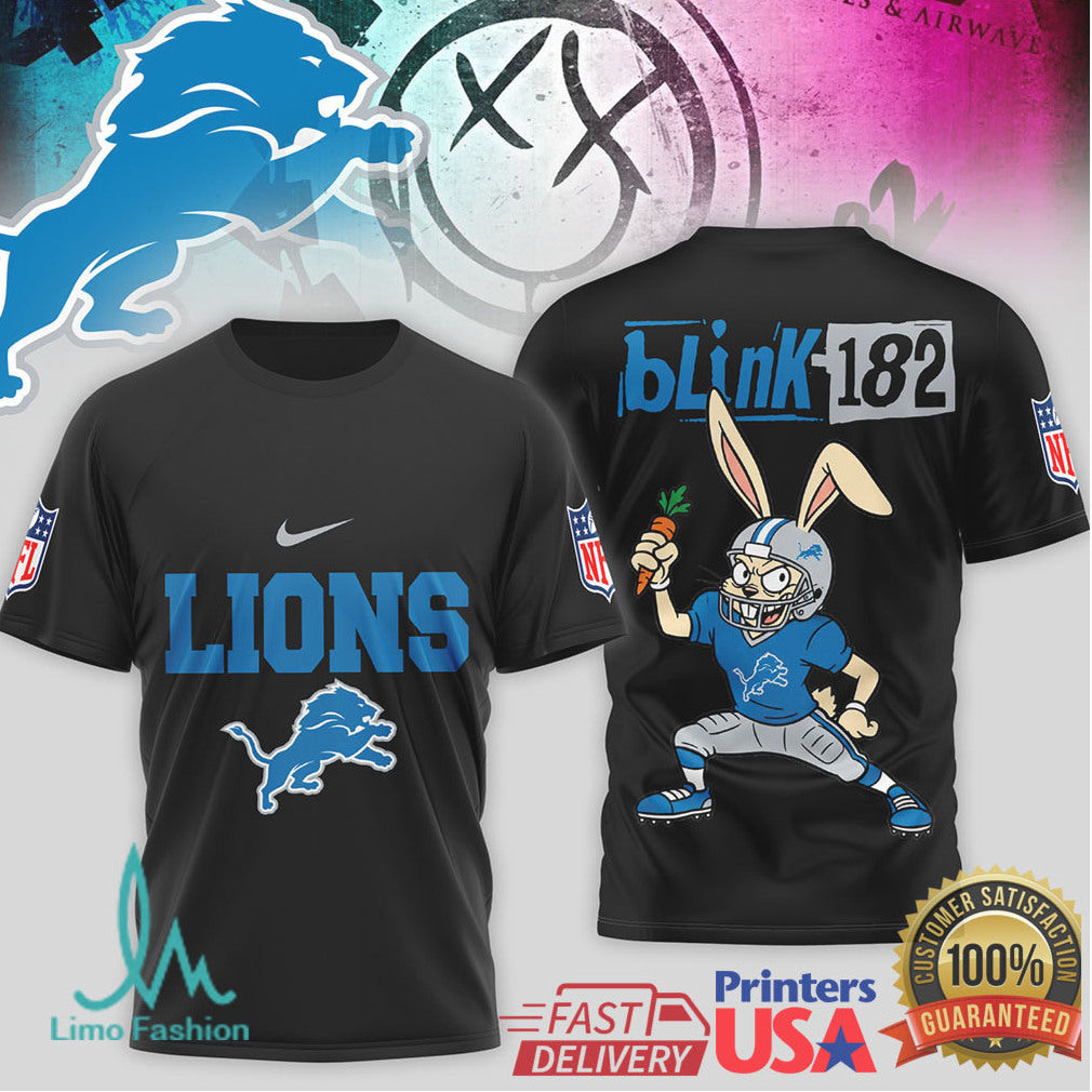Blink 182 x Detroit Lions Punk Rock Mascot T Shirt