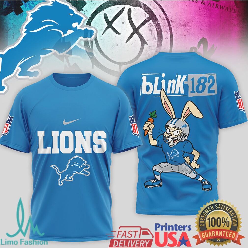 Blink 182 x Detroit Lions Punk Rock Mascot T Shirt
