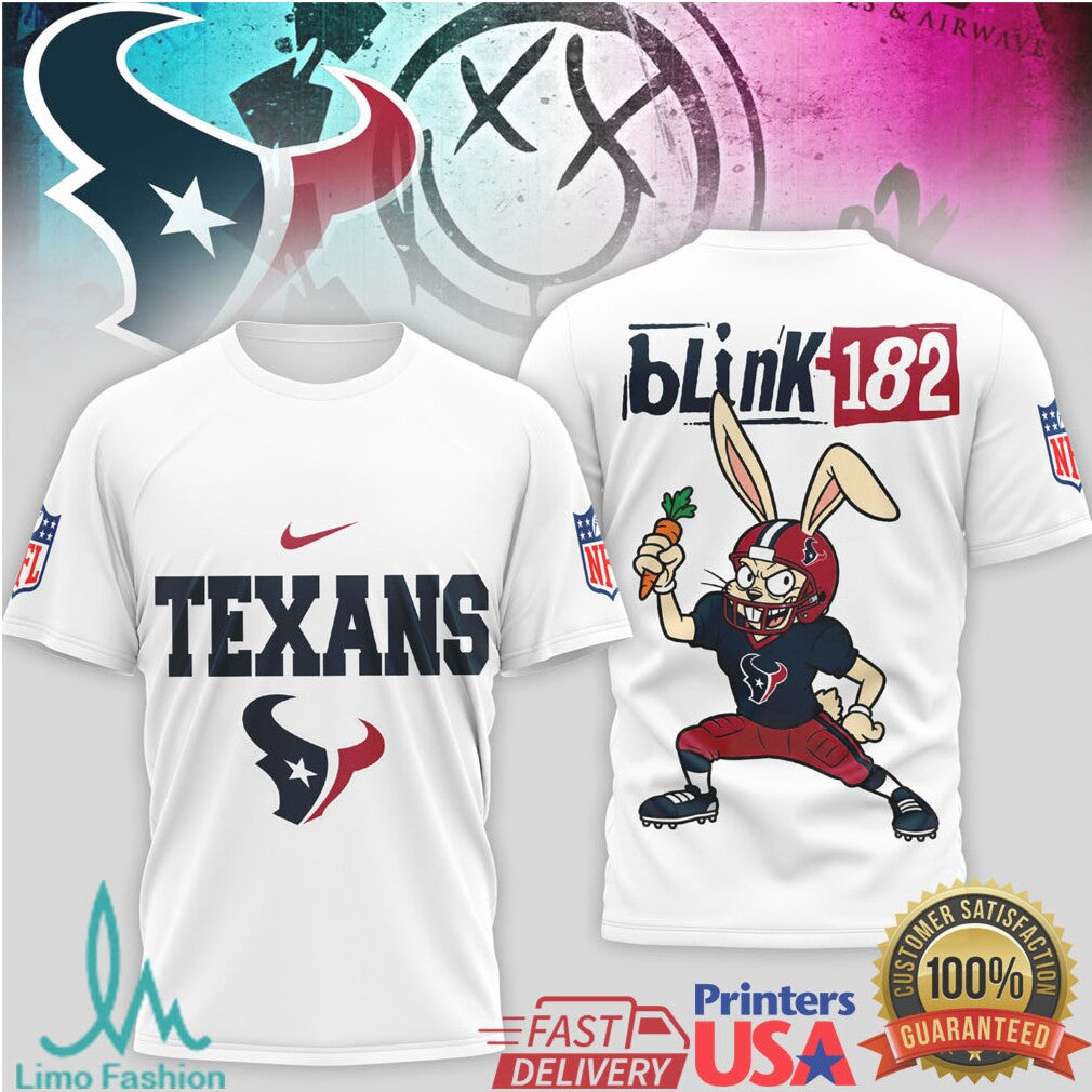 Blink 182 x Houston Texans Bunny Logo Mashup Shirt - Limotees LLC
