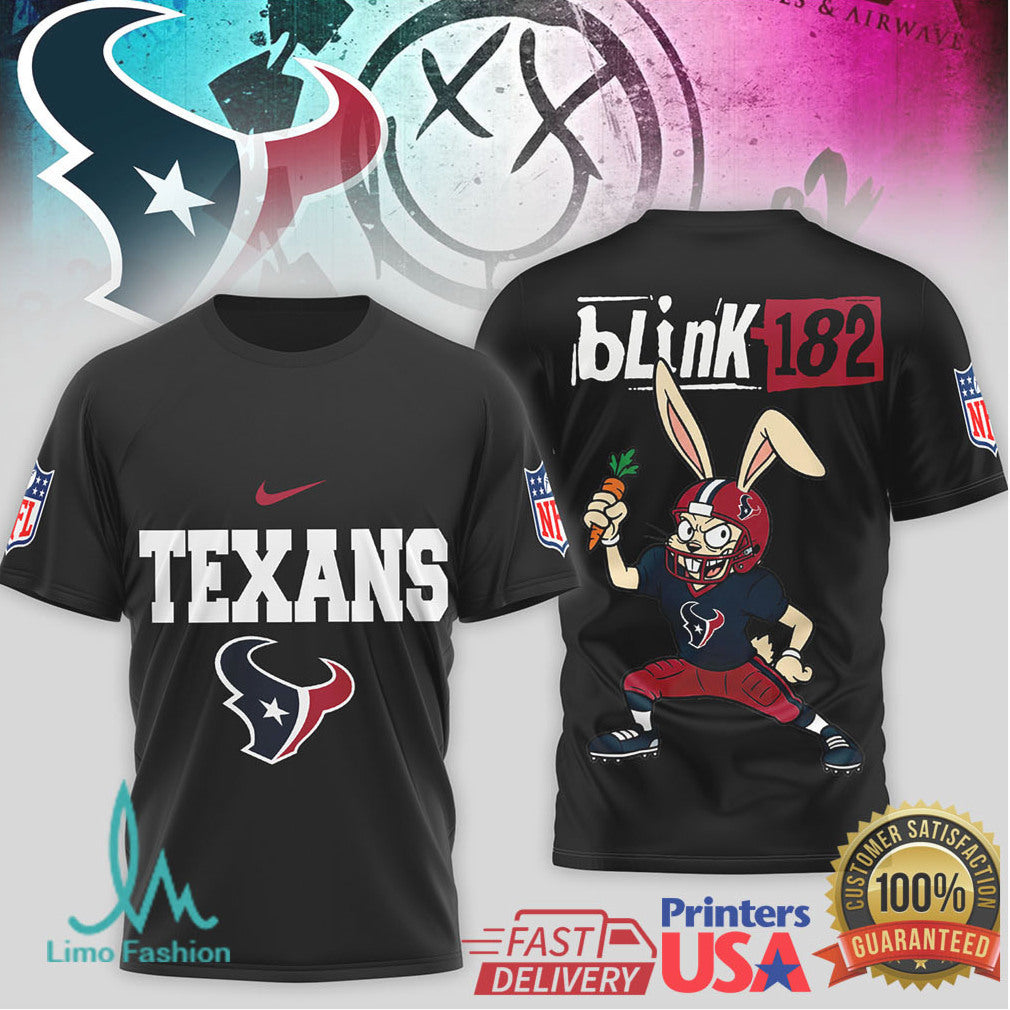 Blink 182 x Houston Texans Bunny Logo Mashup Shirt - Limotees LLC