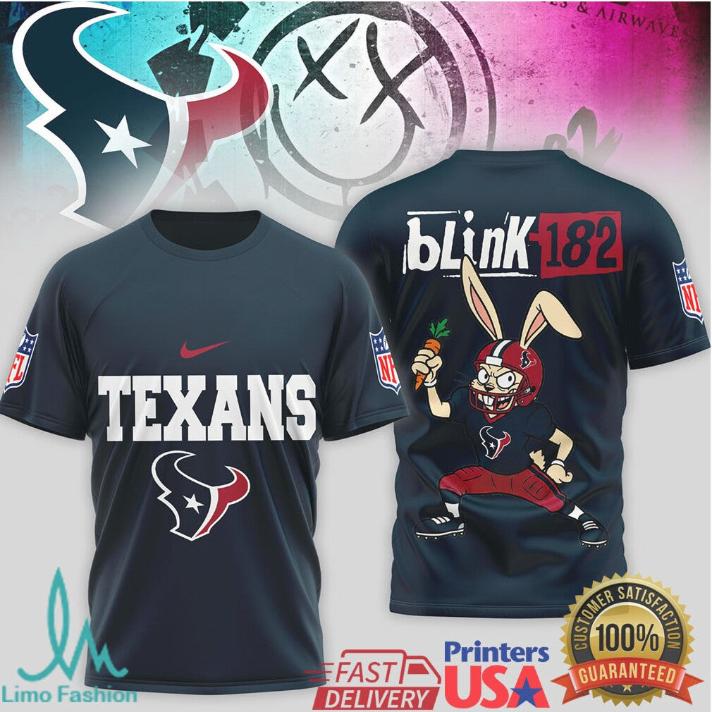 Blink 182 x Houston Texans Bunny Logo Mashup Shirt - Limotees LLC