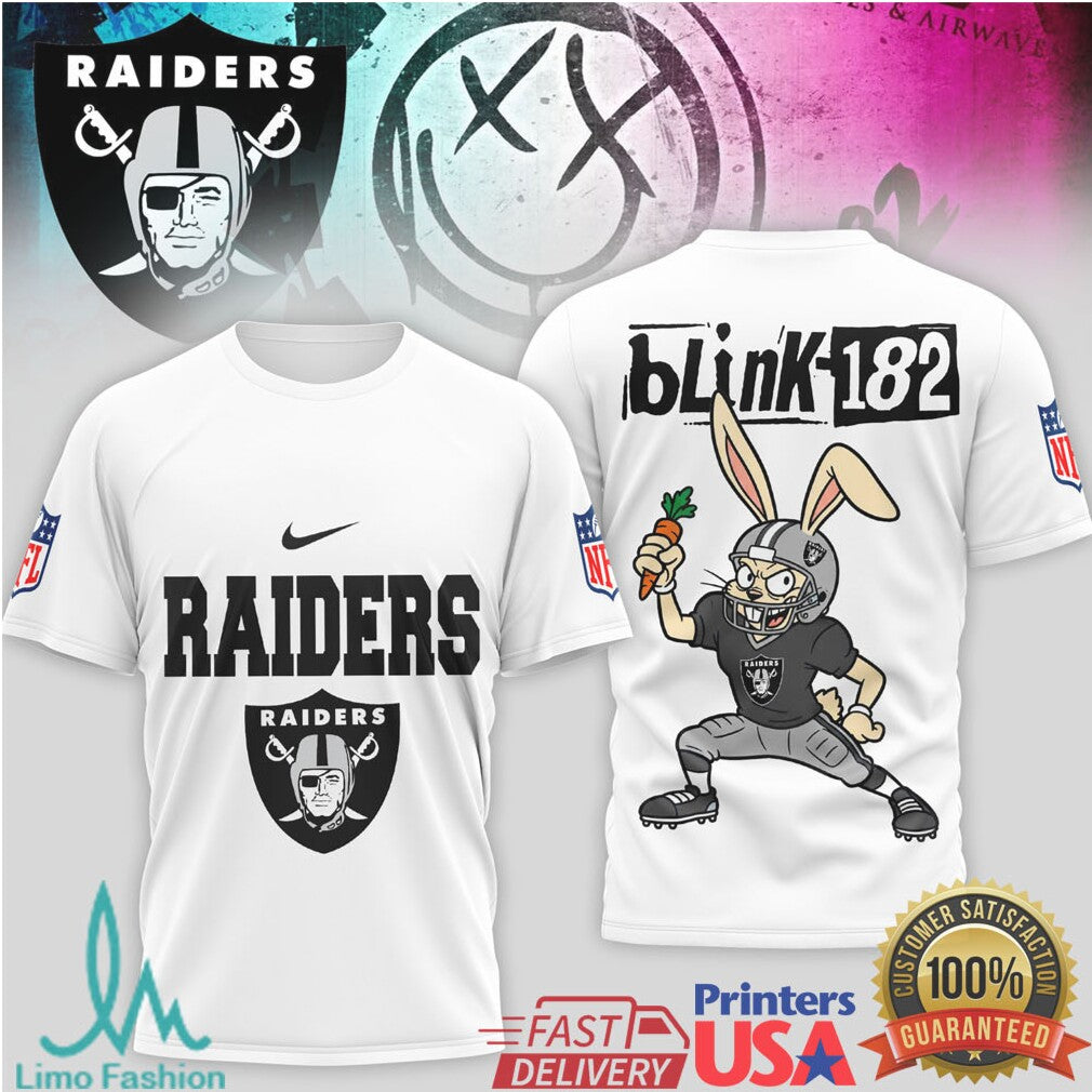 Blink 182 x Las Vegas Raiders Punk Rock Athletics T shirt - Limotees LLC